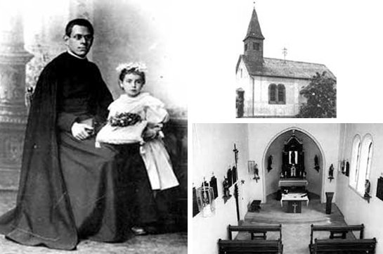 Pfarrverweser Georg Gareis um 1900 und die Kapelle in den 60er Jahren